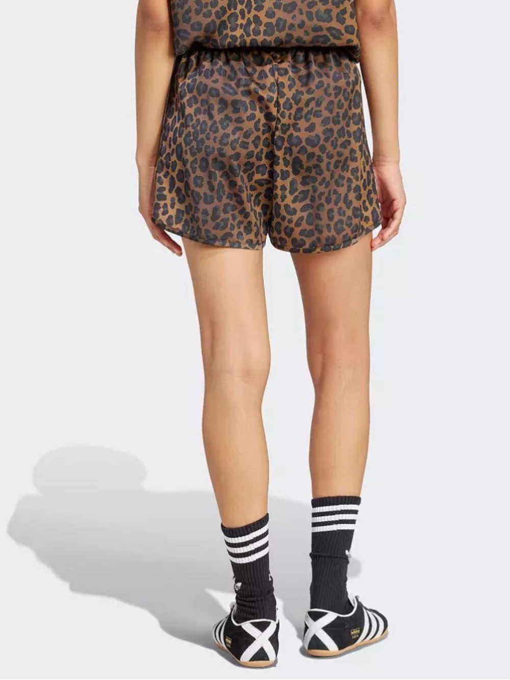 NWT [adidas] Originals Satin Lightweight Sprinter Shorts Leopard Print Womens XL - Picture 6 of 16